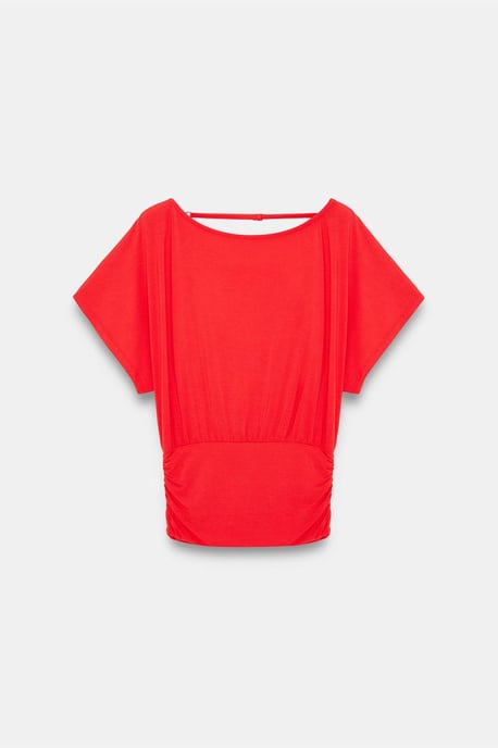Damen Modal-Mix Cut-out Rundhalsausschnitt Bluse - Image 5