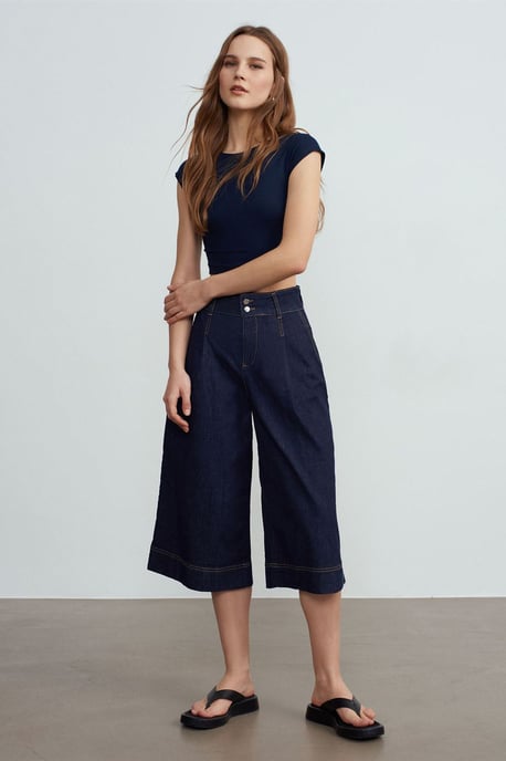 Slim Fit Crop-Jersey-Bluse - Image 3