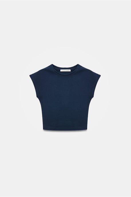 Slim Fit Crop-Jersey-Bluse - Image 5