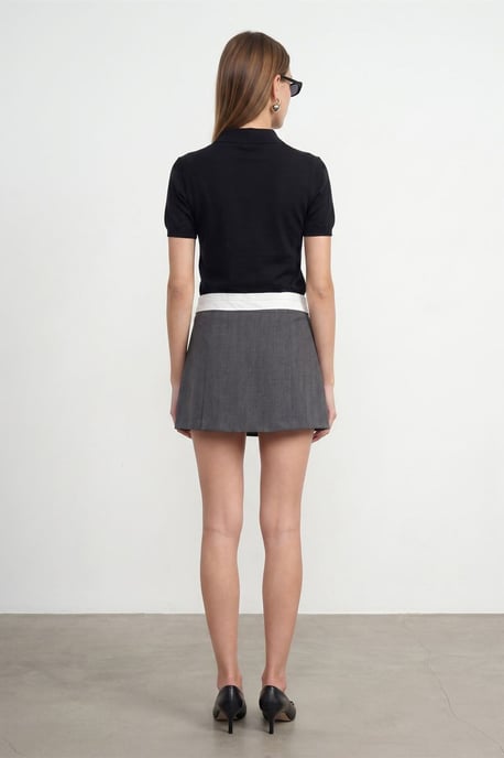 Slim Fit Polo-Kragen Strickbluse - Image 2