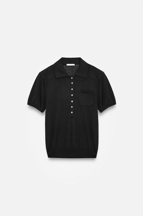 Slim Fit Polo-Kragen Strickbluse - Image 5