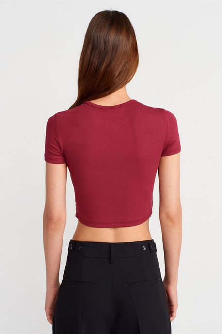 Slim Fit Kurzbluse mit Knöpfen - Image 2