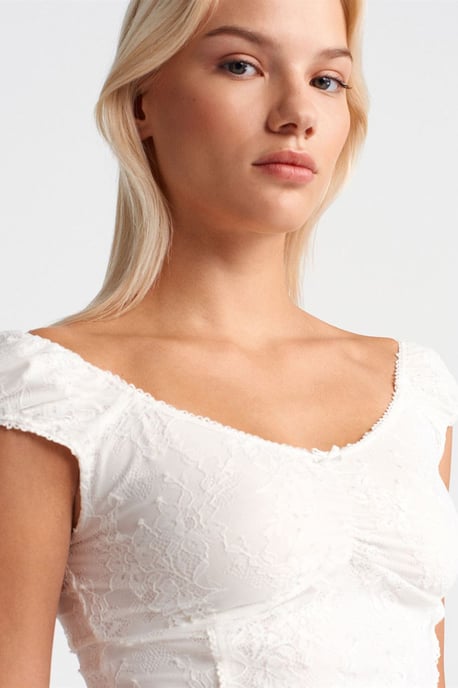 Damen Cropped Spitzen Top - Image 3