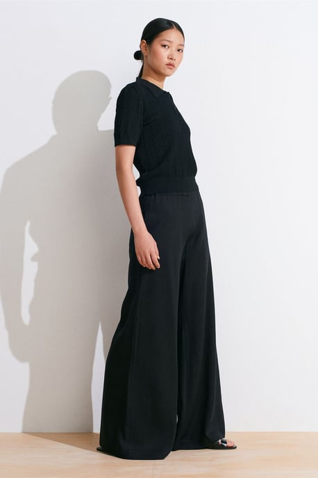Strukturierte Spitzenstrick-Polo-Bluse - Image 3