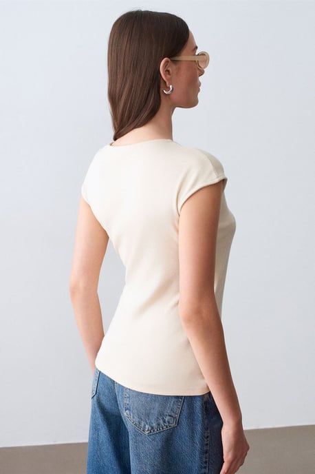 Damen Slim Fit Wickelbluse - Image 2