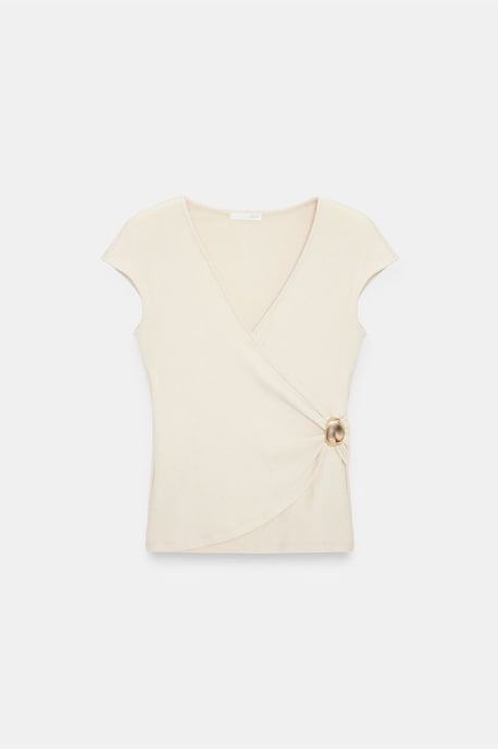 Damen Slim Fit Wickelbluse - Image 5