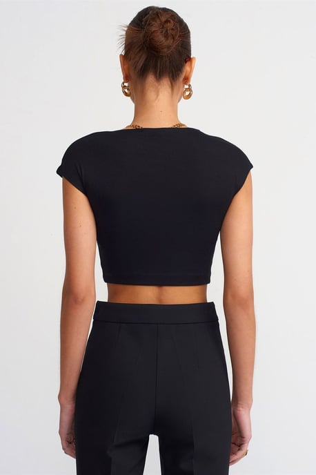 Slim Fit Crop-Jersey-Bluse - Image 2