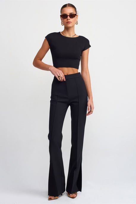 Slim Fit Crop-Jersey-Bluse - Image 4