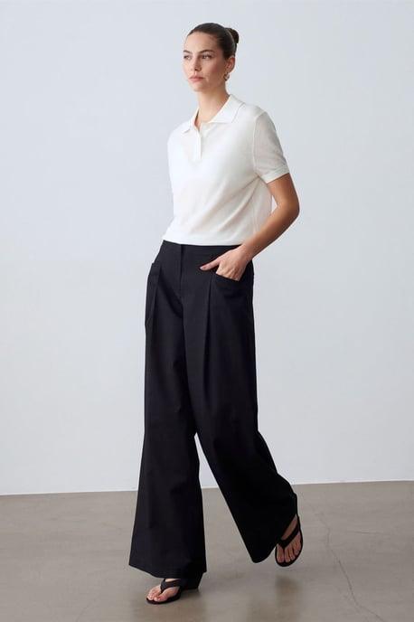 Damen Polo-Kragen Bluse mit Knöpfen - Image 4