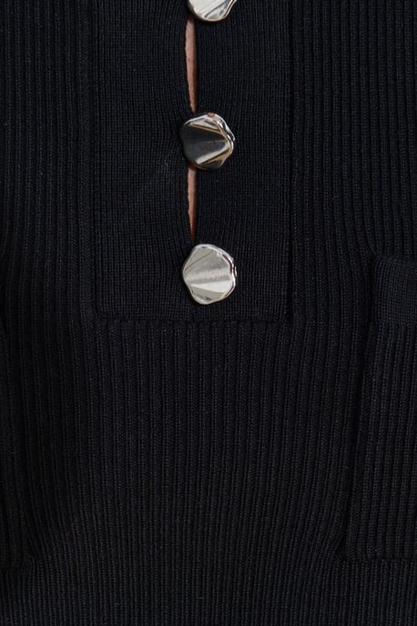 Rippstrick-Bluse mit Knopfdetails - Image 4