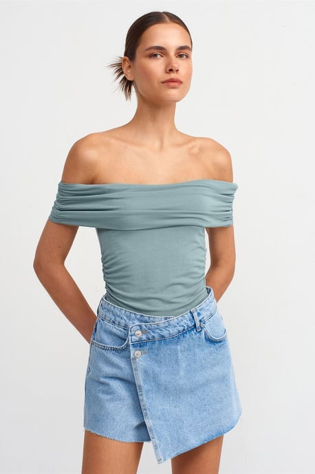 Off-Shoulder Slim-Fit-Jerseybluse - Image 1