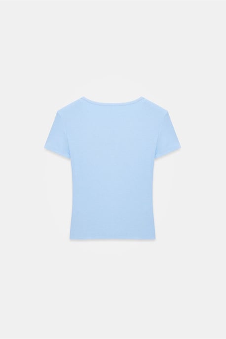 Slim Fit V-Ausschnitt Knöpfen Bluse - Image 6