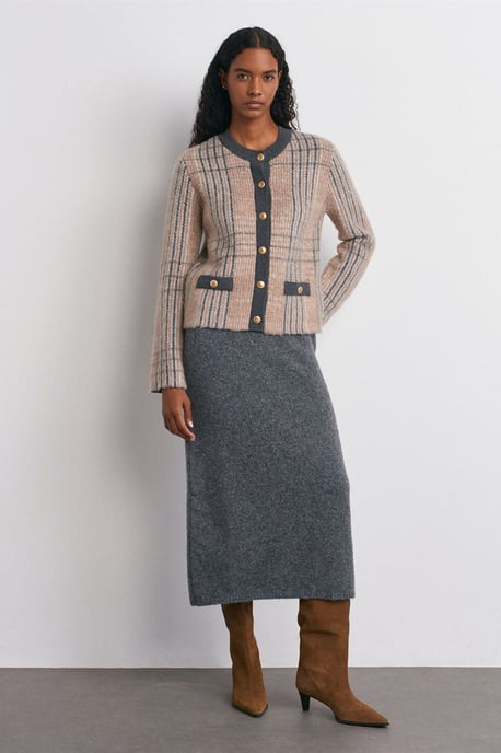 Karierter Jacquard-Pullover mit Rundhalsausschnitt - Image 5