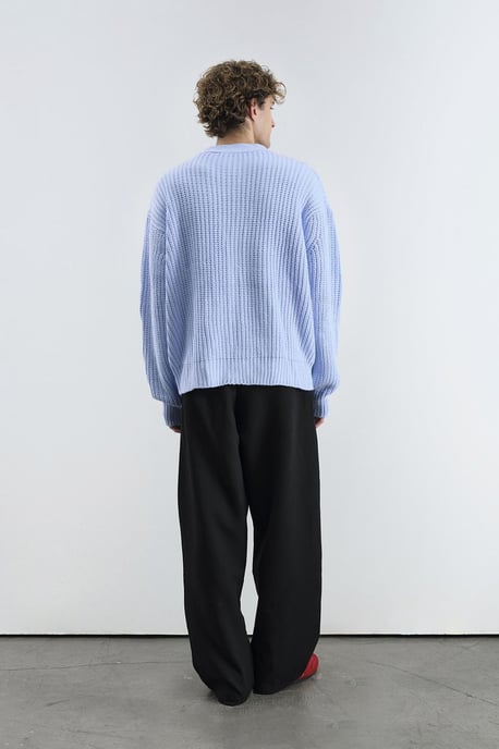 Oversized gerippter V-Ausschnitt Cardigan - Image 3
