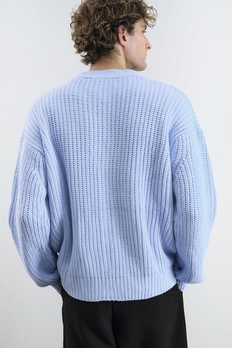 Oversized gerippter V-Ausschnitt Cardigan - Image 4