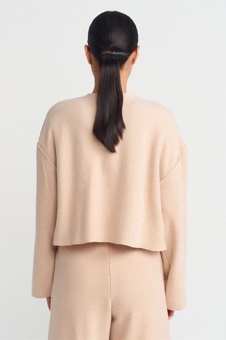 Damen Rippstrick Rundhalsknopf-Cardigan - Image 2
