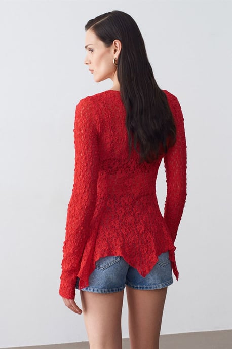 Spitzen V-Ausschnitt Knopf-Cardigan - Image 2