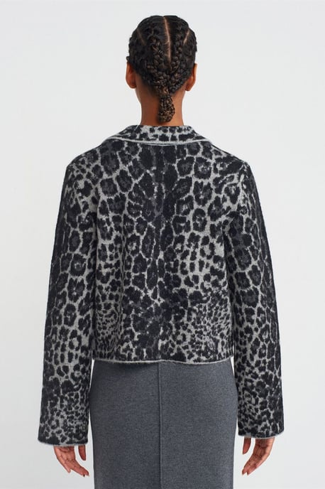 Leopard-Jacquard-Button-Cardigan - Image 2