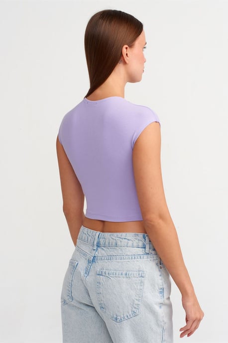 Schmale Passform Crop-Jersey-Bluse - Image 2