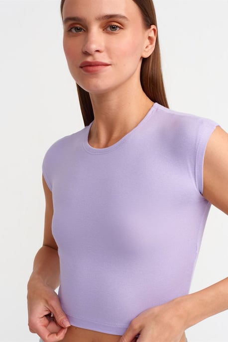 Schmale Passform Crop-Jersey-Bluse - Image 4