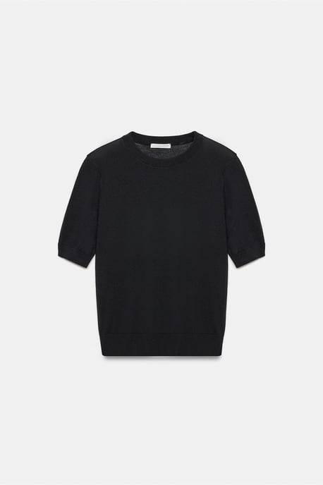 Rippstrick Crew Neck Kurzarmbluse - Image 5