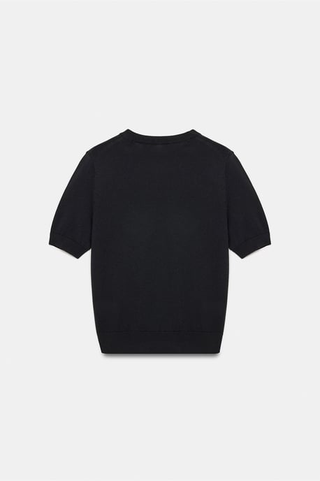 Rippstrick Crew Neck Kurzarmbluse - Image 6