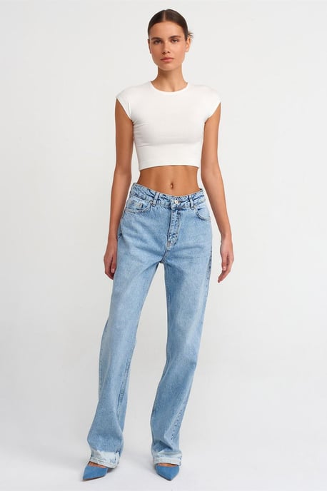 Slim Fit Crop-Jersey-Bluse - Image 3