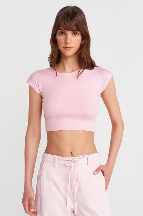 Slim Fit Crop-Jersey-Bluse - Image 1
