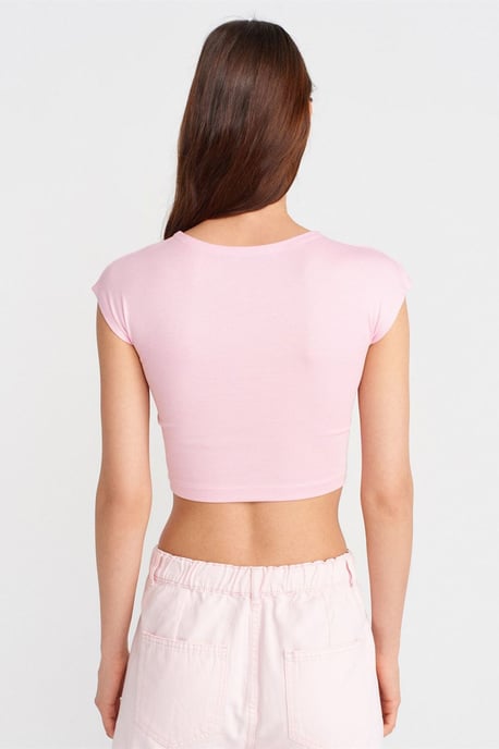 Slim Fit Crop-Jersey-Bluse - Image 2