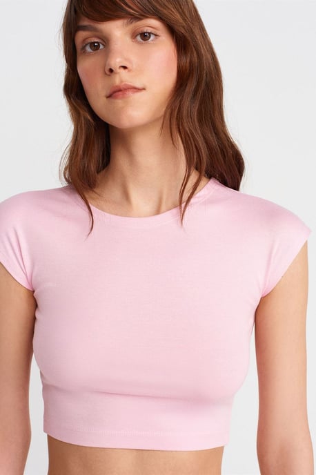Slim Fit Crop-Jersey-Bluse - Image 3
