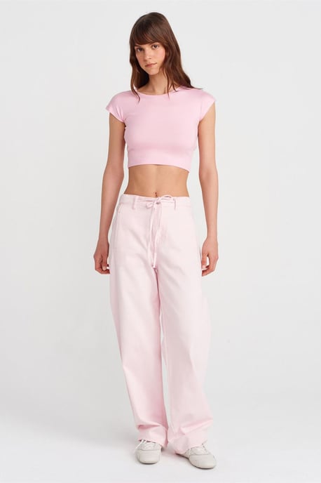 Slim Fit Crop-Jersey-Bluse - Image 4
