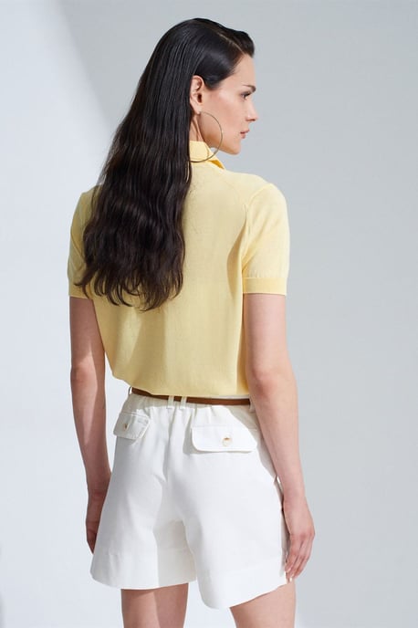 Damen Polo-Kragen Knopfbluse - Image 2