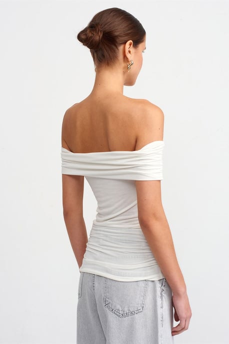Schulterfreie Slim-Fit Jersey-Bluse - Image 2