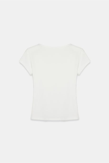 Schmale Passform V-Ausschnitt Strickbluse - Image 6
