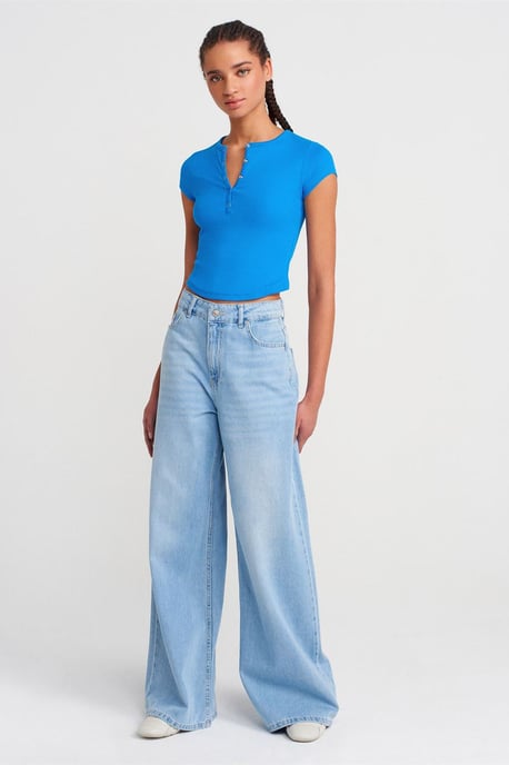 Damen Slim-Fit Rippenshirt Crop-Bluse - Image 4