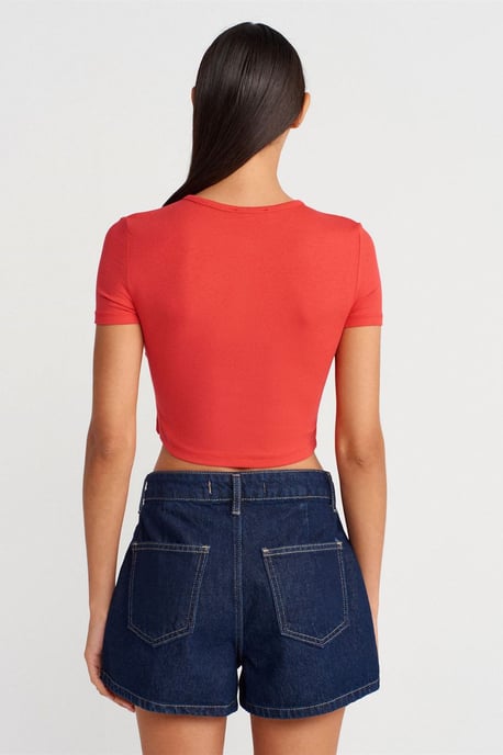 Slim Fit Kurzbluse mit Knöpfen - Image 2