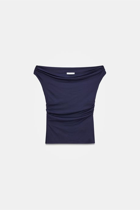 Damen Off-Shoulder Slim-Fit Jersey Bluse - Image 5