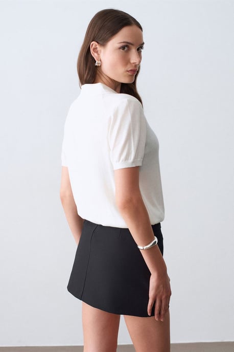 Slim Fit Polo-Kragen-Strickbluse - Image 2