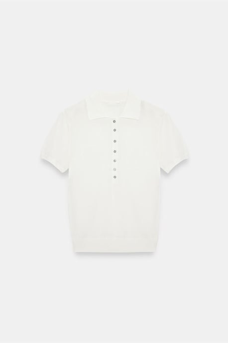 Slim Fit Polo-Kragen-Strickbluse - Image 5