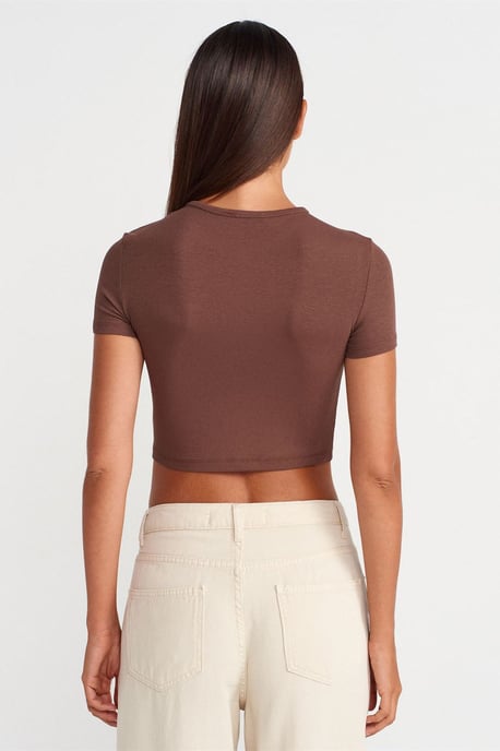 Slim Fit Kurzbluse mit Knöpfen - Image 2