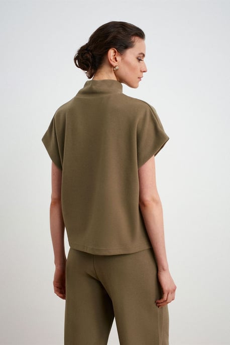 Rippstrick-Halbturtleneck-Bluse - Image 3