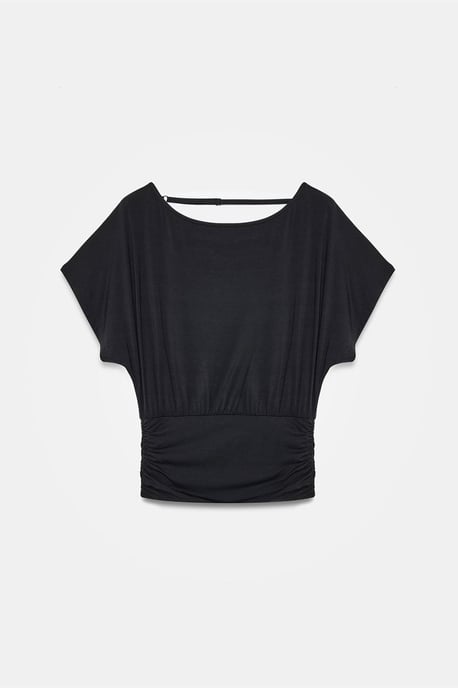 Dilvin Modal-Mix Bluse mit Cut-out am Rundhalsausschnitt, feminine Passform - Schwarz - Image 5