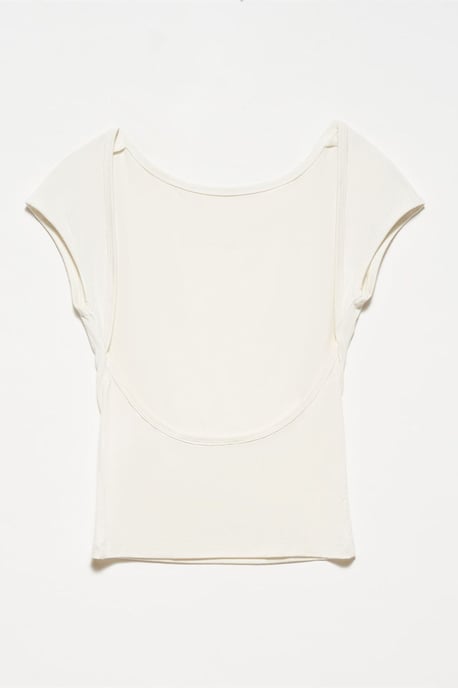 Slim Fit Cut-Out Jersey-Bluse - Image 2