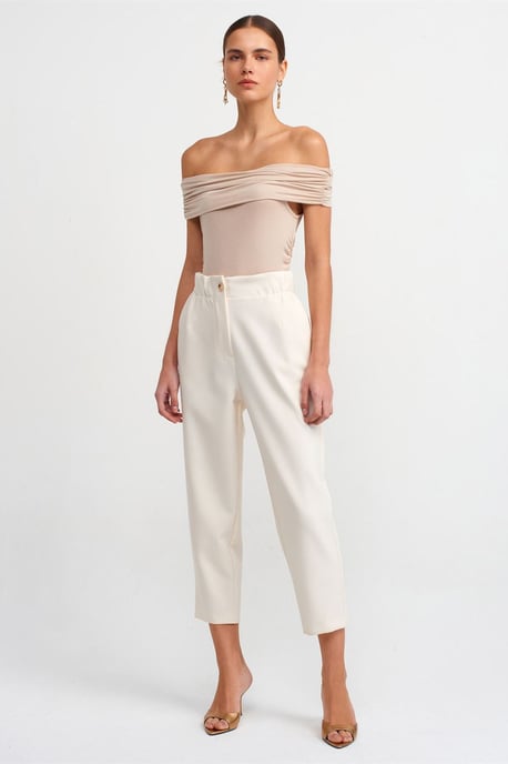 Schulterfreie Slim-Fit Jersey-Bluse - Image 3