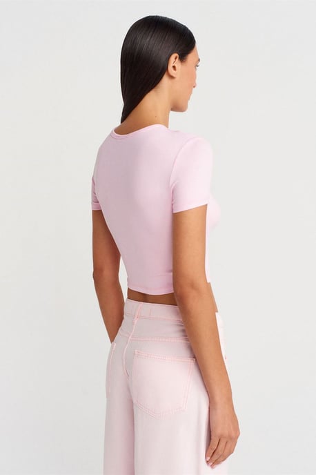 Slim Fit Kurzbluse mit Knöpfen - Image 2
