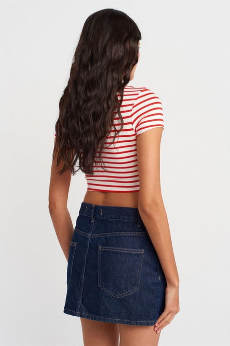 Gestreifte Cropped-Bluse - Image 3