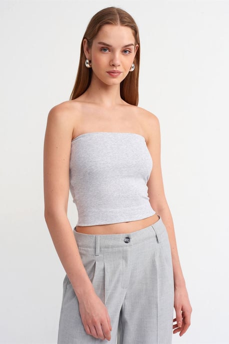 Damen Trägerloses Slim-Fit Cropped Top - Image 1