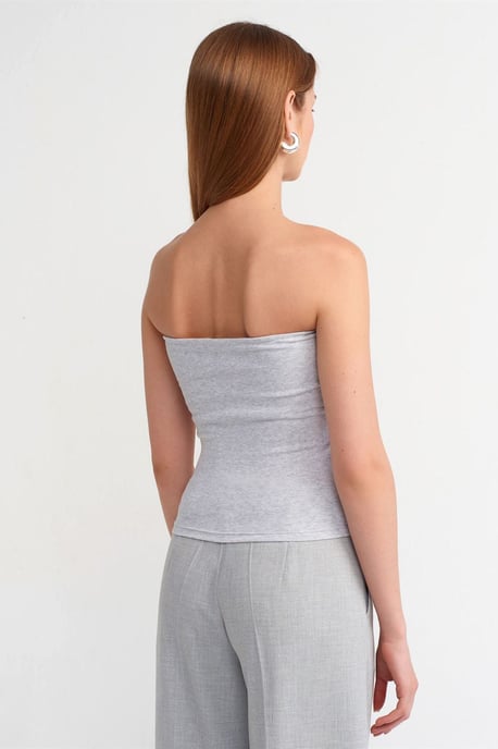 Damen Trägerloses Slim-Fit Cropped Top - Image 2