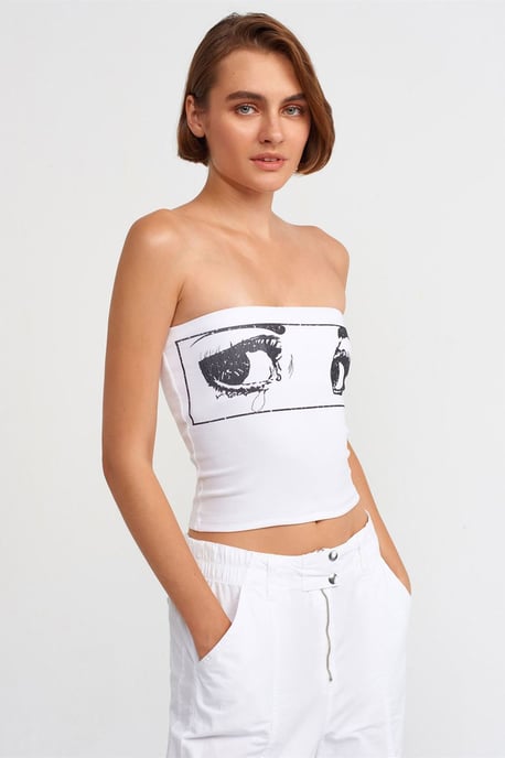 Bedrucktes Bustier-Crop-Top - Image 1