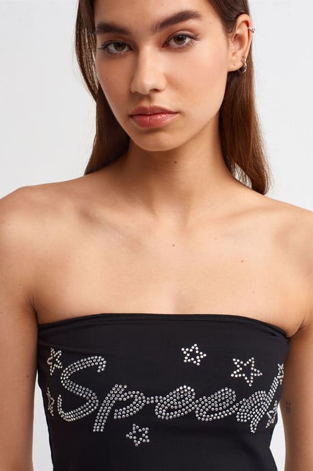 Hüftfreies Slim-Fit Cropped Top mit Stein-Detail - Image 3